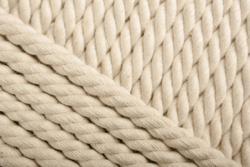 Fototapeta premium Heavy, white coiled rope.
