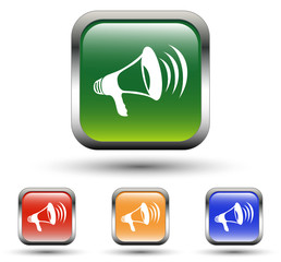 Megaphone Sign Square Icons