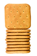 Cookie of the cracker put on white background