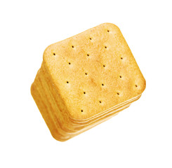 Cookie of the cracker put on white background