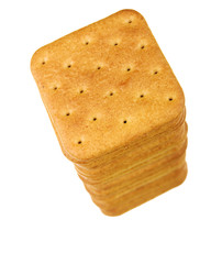 Cookie of the cracker put on white background