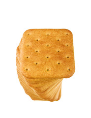 Cookie of the cracker put on white background