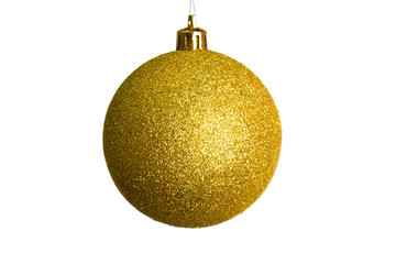 golden christmas ball isolated over white background