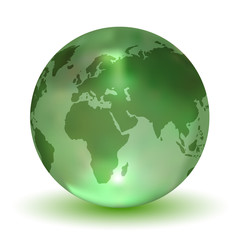 Glossy Green Crystal Earth Globe