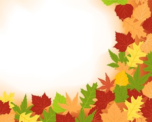 Naklejka na ściany i meble Colorfull frame of fall leaves