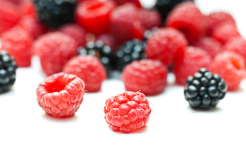blackberry and raspberry