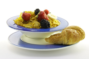 Cornflakes and Fruit with Croissant