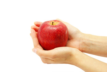 hand with apple