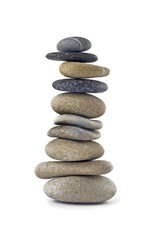 Fototapeta na wymiar Balanced stone stack or tower isolated