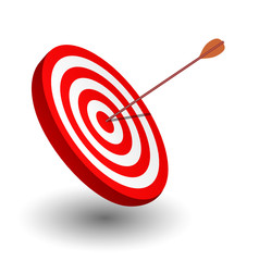 Arrow right on the target, symbol of winning