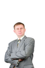 Portrait of a confident businessman isolated on white