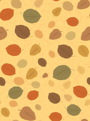 Seamless Textured Autumn Leaves Background