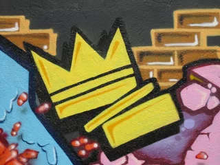 Crédence de cuisine en verre imprimé Graffiti Graffiti couronne