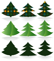 Vector Christmas Trees Set Design Elements