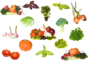 set of vegetables collection