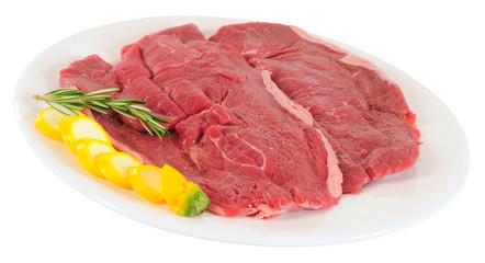 Raw meat. Clipping path