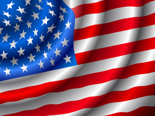 Vector Wave American flag - USA Background - Wallpaper