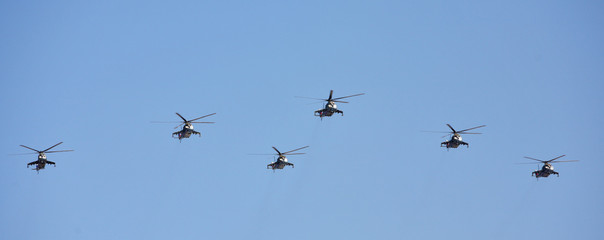 Russian Air Force helicopters - attack helicopters Mi-24