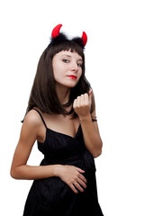 Devilish woman with horns