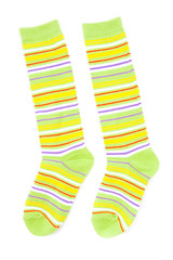 striped socks isolated on white