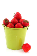 Bucket with strawberries