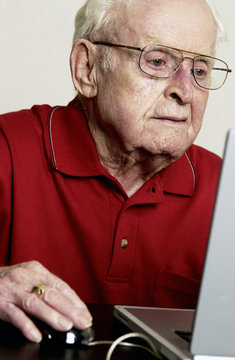 Man Working On Computer