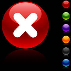 Obraz premium Cross glossy icon. Vector illustration