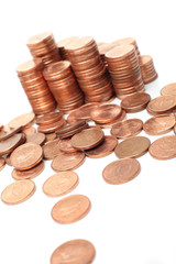 coins  on white background