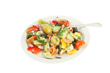 Greek salad on plate