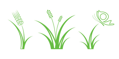 Fototapeta premium Green Nature Icons. Part 1 - Grass