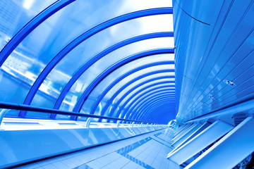 Fototapeta premium blue futuristic corridor
