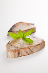 tasty tuna steak prepared whith fresh vegetables