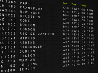 Fototapeta premium Flight Information Board