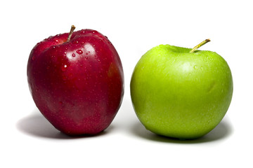 Red and green apple