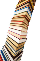 Stack of books isolated on the white