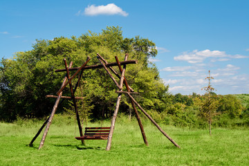 Wooden swing