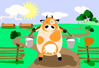 Obraz na płótnie Canvas Milk-Cow