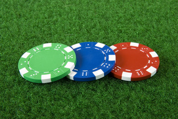 Three poker chips