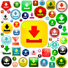 Download icons. Vector set.