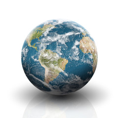 Globe on a white background - planet earth