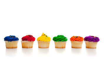 multi colored cupcakes