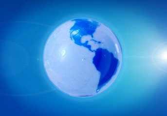Glass glossy globe - America side
