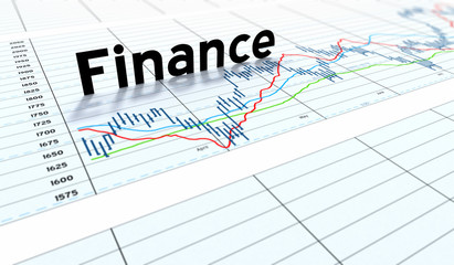 Finance text graph money