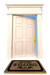 Door With Welcome Mat