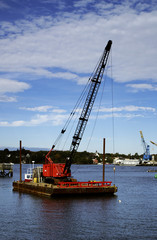 Fototapeta premium Crane on a Barge