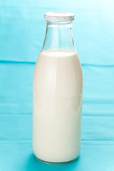 Fresh glass of milk isolated over white