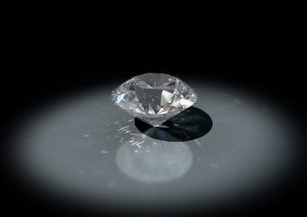 3D jewelry brilliant cut white diamond with isolation path