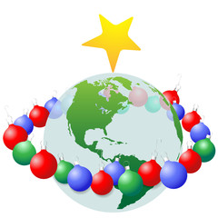 Christmas Decoration Ornaments ring around Earth