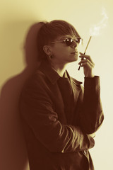 Fototapeta premium smoking woman