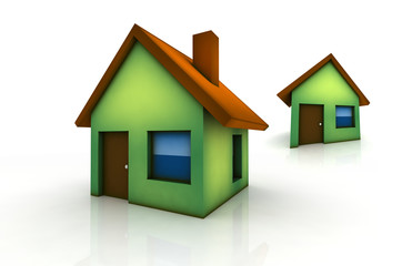 little green house - 3d render isolated illustration